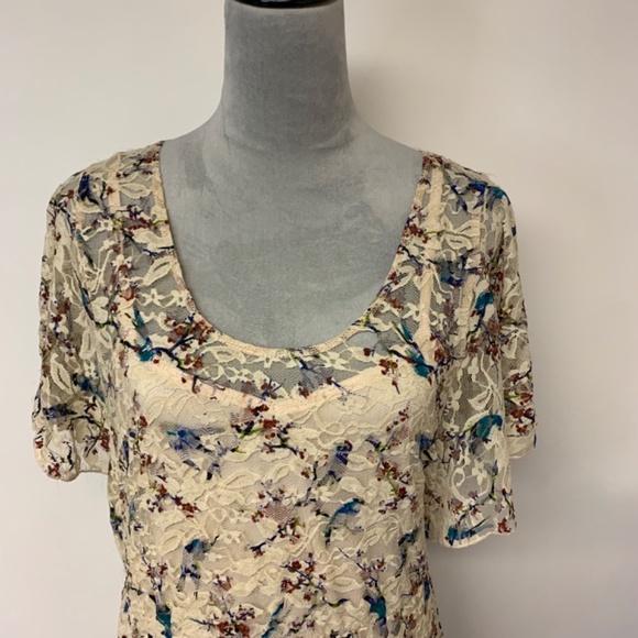 Charlotte Russe SZ L mini vintage lace boho fairy coquette whimsical feminine - Picture 2 of 10